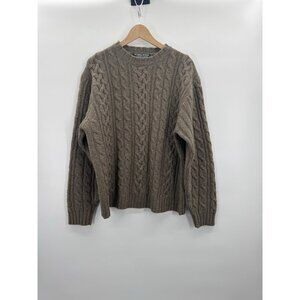 Workwear Vintage Look Men XLarge Lambs wool Pullover Sweater Cableknit Fisherman